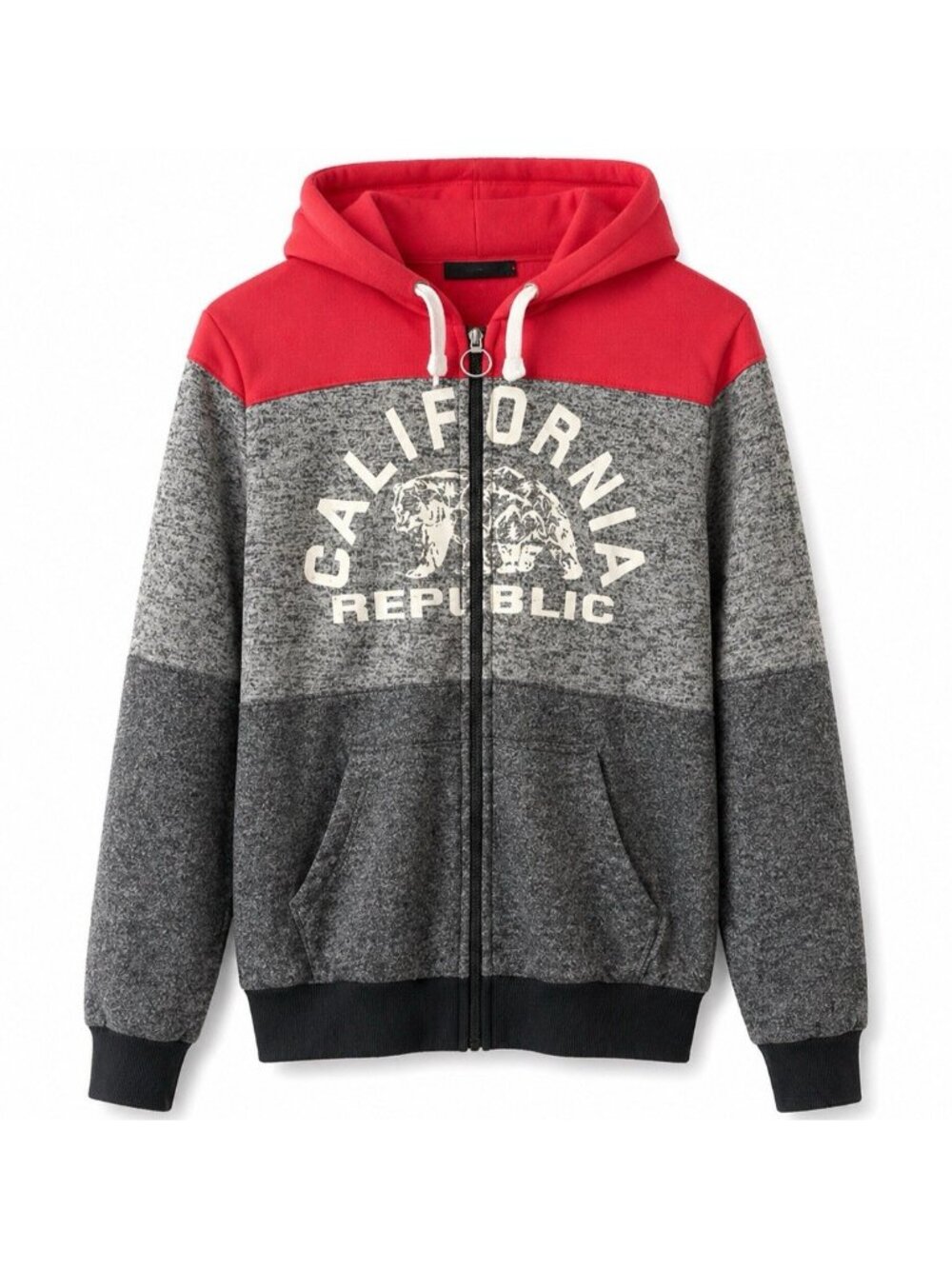 California Republic Fleece Full Zipper Hoodie Sweater Multicolor Size Small